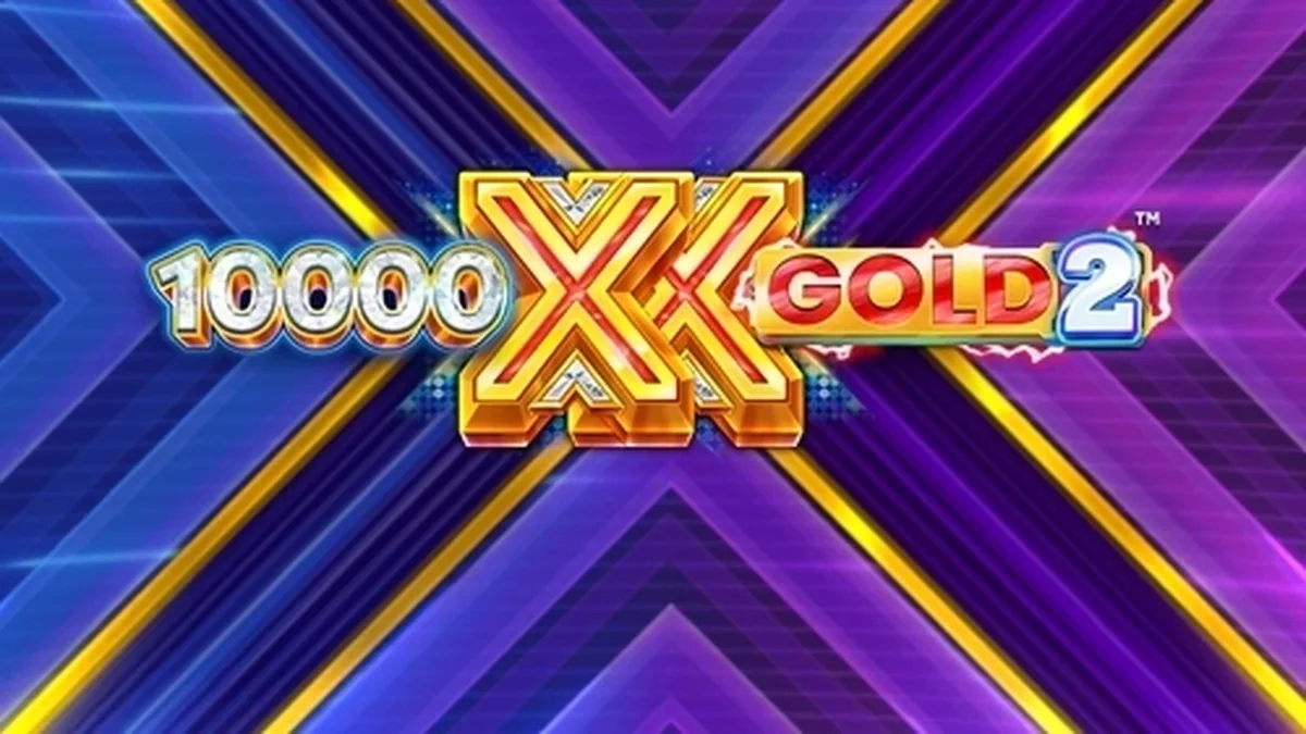 Interface do jogo de slot 10,000 X Gold 2 com símbolos dourados e multiplicadores